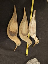 Lot Of 3 Wooden Shorebird Decoys As Is See Photos