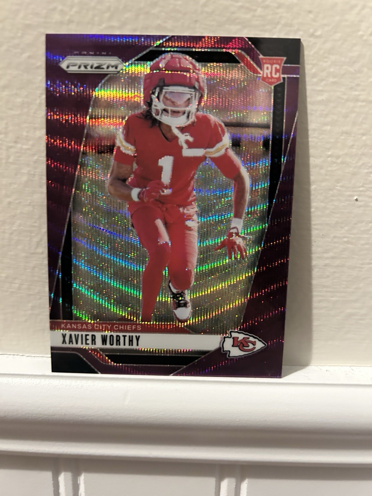 2024 Panini Prizm Prizms Purple Wave #399 Xavier Worthy /99 Chiefs Rookie