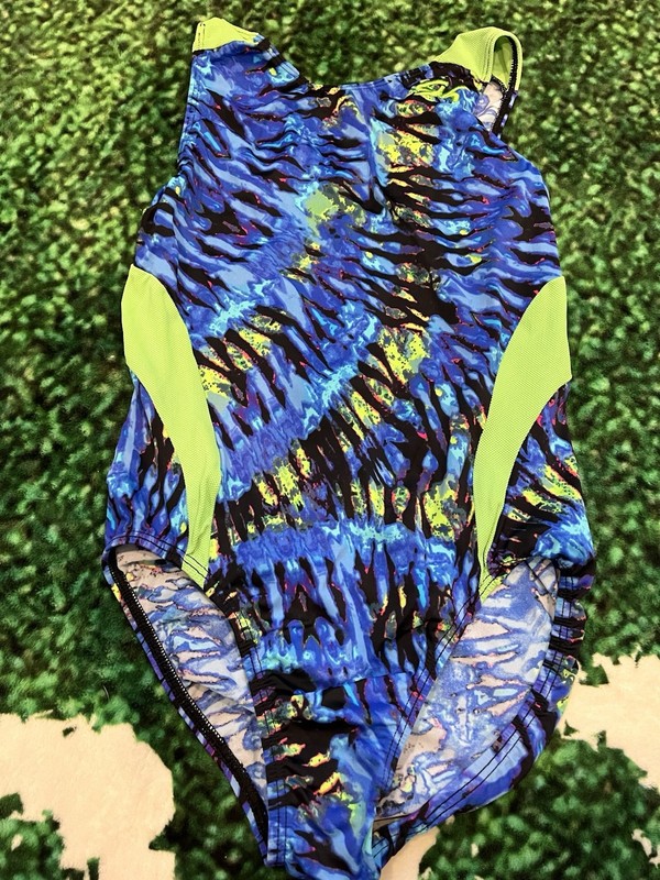 GK Elite Girls' Sleeveless Gymnastics Leotard Blue S Leotards & Unitards