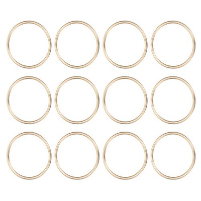 Metal O Rings (2'' ID 0.12'' Thick Gold) (12Pcs,) Round Ring