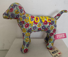 Victoria's Secret Pink LOVE Plush Puppy With Floral Mini Dog
