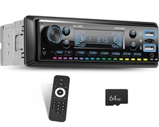 Single Din Car Stereo Bluetooth 5.0 Audio Radio with 64G Card FM Receiver