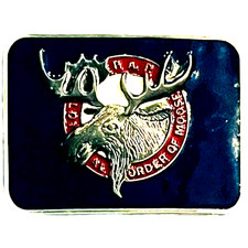 Loyal Order of Moose PAP Belt Buckle Cast Metal Epoxy Front 2013 - Moose Club