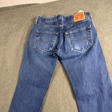 Levis 501 Original Straight Leg Jeans Medium Wash Blue W32 L30 Button Fly Denim