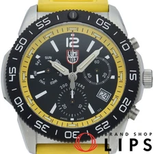 Luminox Navy Seal Blackout 3145 Men's SS Rubber Diver Chronograph Watch From Jap