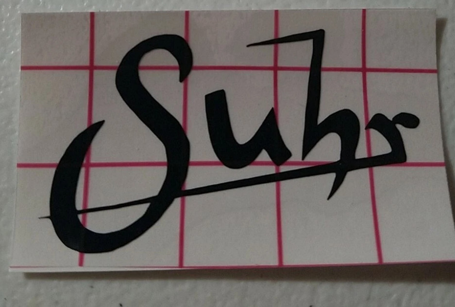 Suhr Headstock Logo - Premium Vinyl Die Cut Decal Guitar Project Replacement