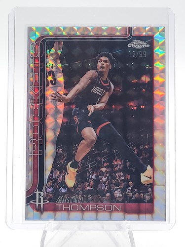 AMEN THOMPSON 2025-26 TOPPS CHROME UPDATE GEOMETRIC REFRACTOR /99 #44 Q7829