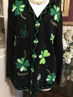 Women's Sassy Vintage Quacker Factory St Patrick Lucky Keno Cardigan Sweater M