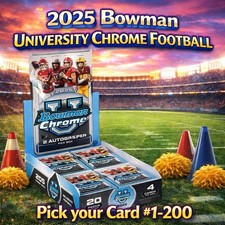 2025 Bowman Chrome U Football (1-200 Base) - Pick Your Player - Complete Set