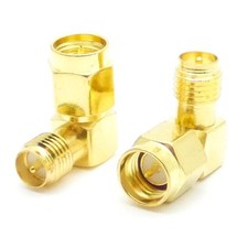 10pcs Coaxial Right Angle Converter Adapters SMA Male to RP-SMA Female 