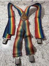 Vintage 70s 80s Rainbow Suspenders Mork and Mindy Robin Williams Pride Cosplay