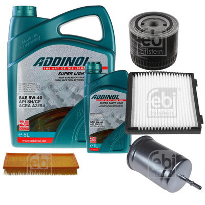 FEBI Inspektionspaket 6L ADDINOL SUPER LIGHT 0540 für Volvo S40 I 644 1.8 VS