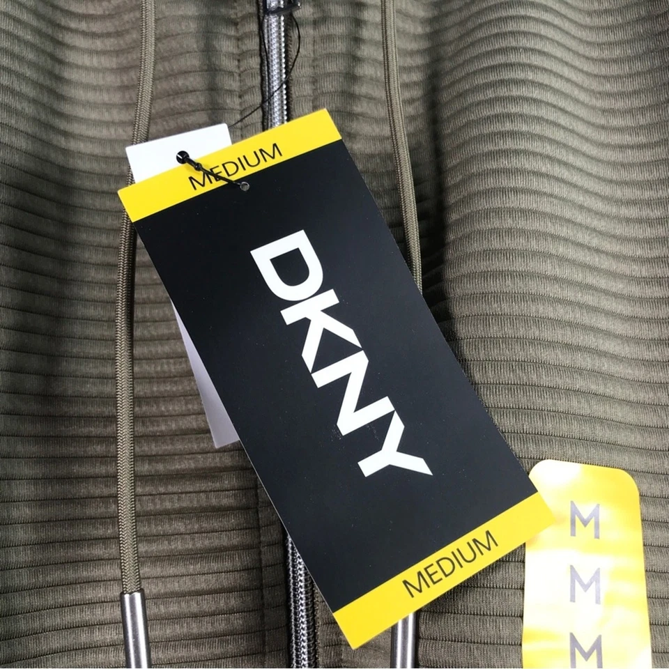 Chaqueta otomana DKNY con cremallera completa, para mujer talla M - verde utilitario Foto 3 de 4