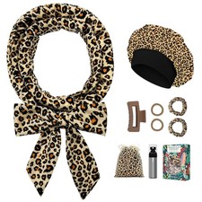No Heat Overnight Curl Headband - 70" Soft 1 Count Pack of 9 , Leopard print
