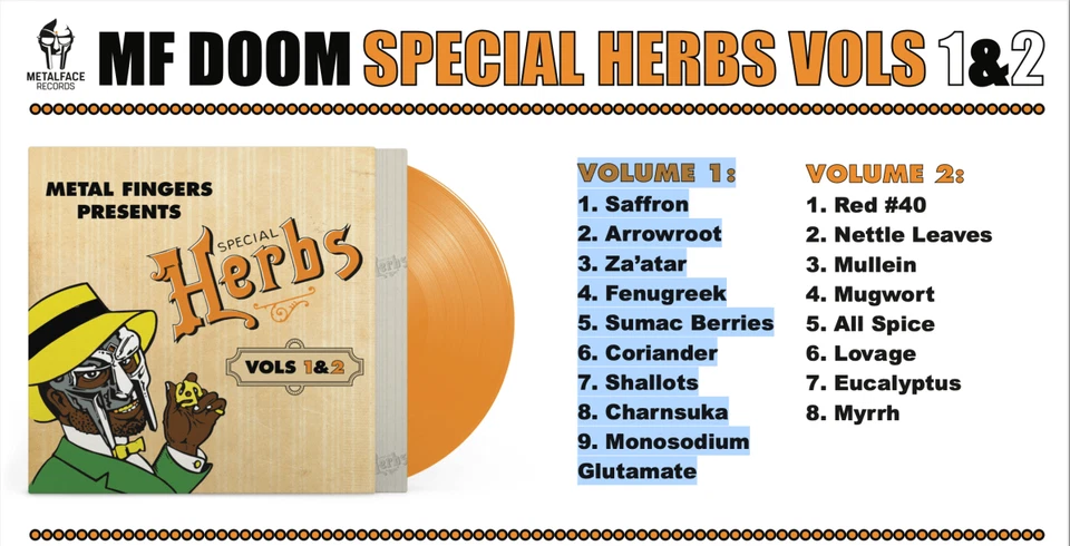 MF DOOM - Metal Fingers Presents: Special Herbs Vol. 0-9 - Color Vinyl Record - Image 2 of 4