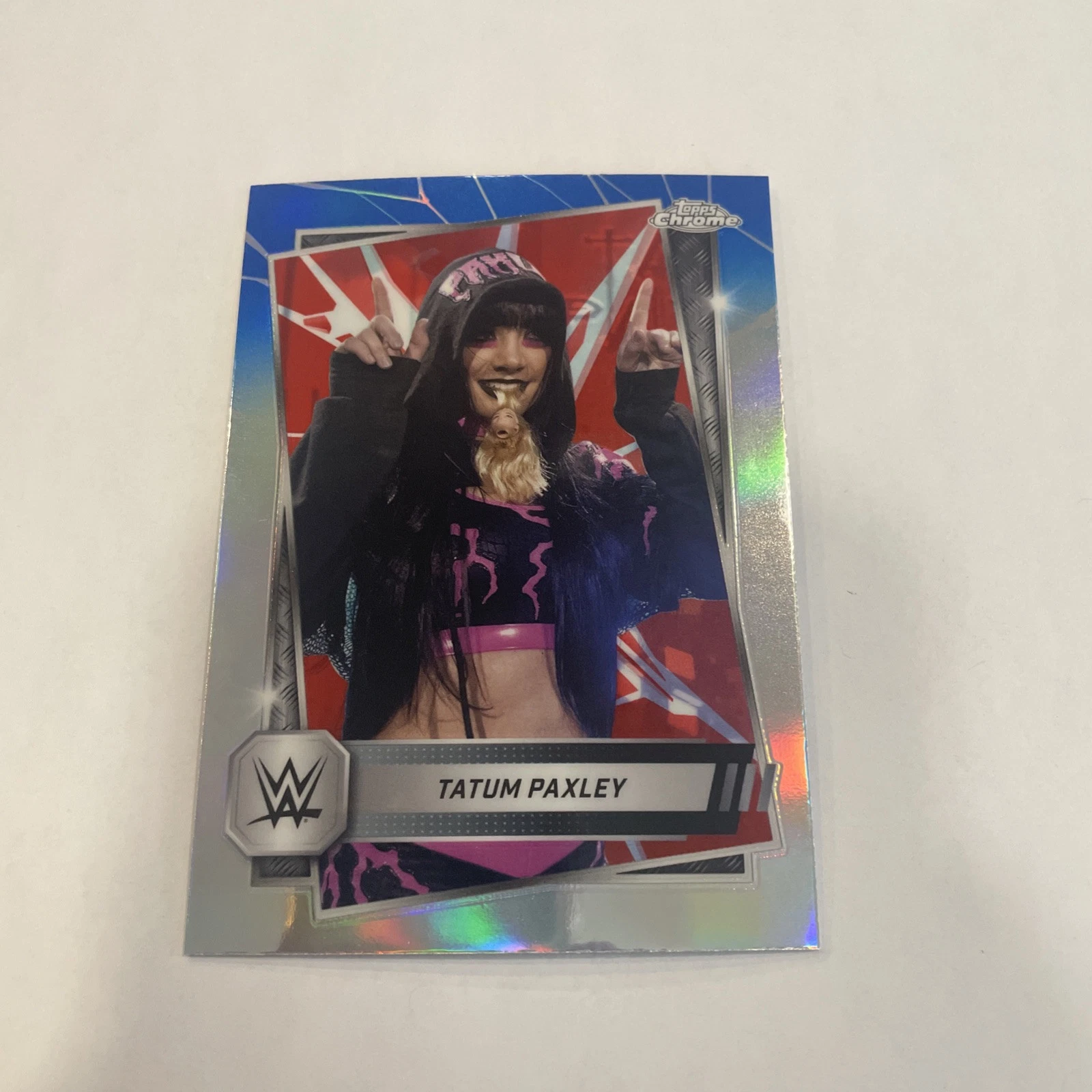 Tatum Paxley 2025 Topps Chrome WWE Red and Blue Refractor #105