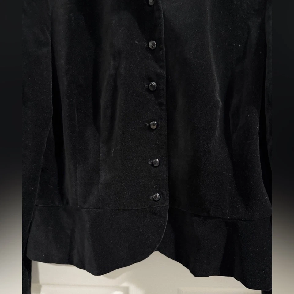 Blazer para mujer Chaps de terciopelo negro con botones facetados🖤 Foto 2 de 4