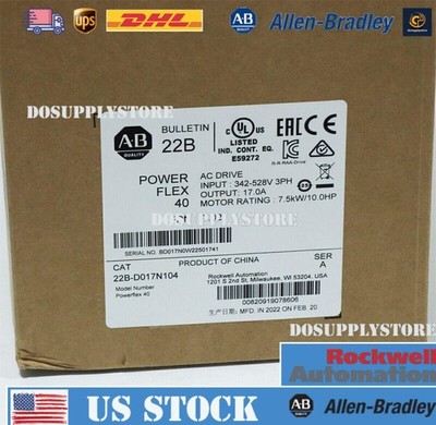 NEW Allen Bradley 22B-D017N104 /A PowerFlex 40 7.5kW 10 HP AC Drive 22B-D017N104