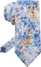Floral Ties for Men 2.56" Colorful Mens Skinny Tie Cotton Neckties for Wedding P