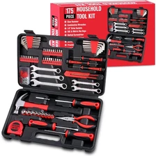 Tool Kit (175 Piece) - Versatile Auto & Home Repair Set with Toolbox for DIY.