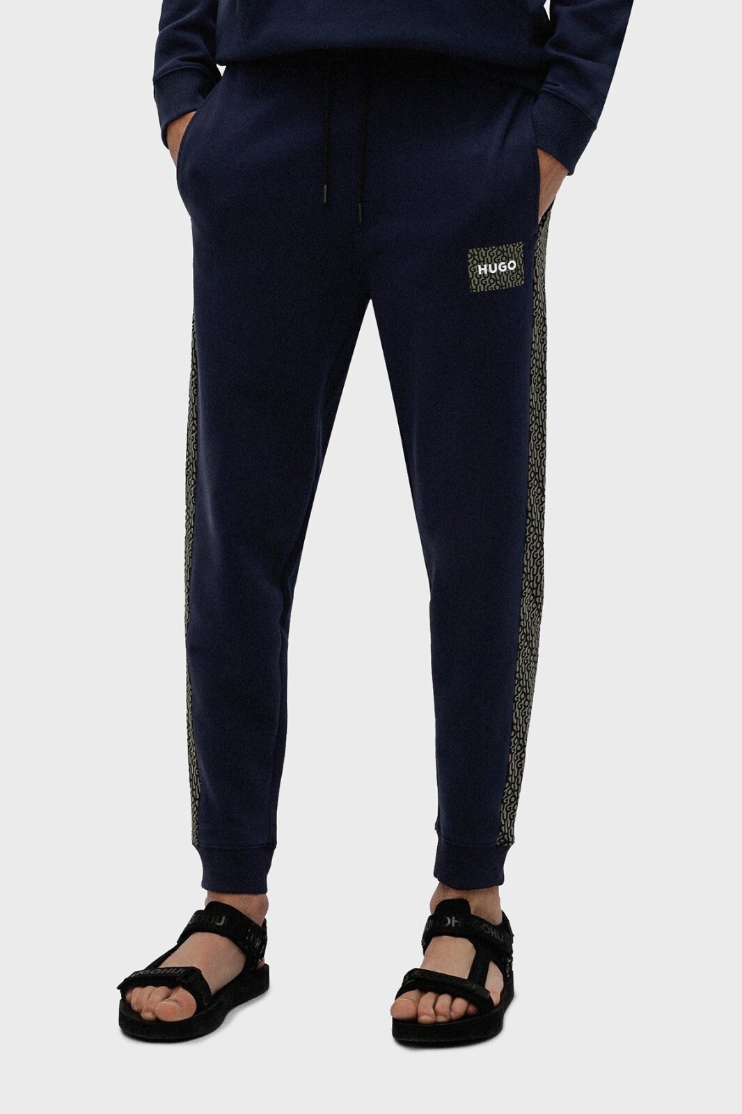 HUGO Mens Joggers Dark Blue Tracksuit Bottoms With Logo - Dacino Size L thumbnail 2