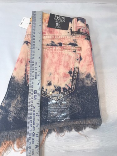 PRPS Women's AMX High Waist Boyfriend Button Up, Frayed Denim Shorts Size 27-NWT - Picture 12 of 12