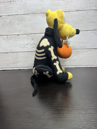 Disney Halloween skeleton costume Pluto trick or treat plush toy decor 11 In - Picture 5 of 9