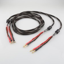 Pair 12AWG OCC HiFi Speaker Wire 16 Strand Braided Pure Copper Loudspeaker Cable