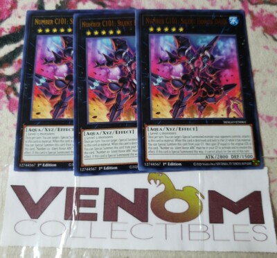 3x (M/NM) Number C101: Silent Honor Dark  MAGO-EN061 Gold Rare 1st edition