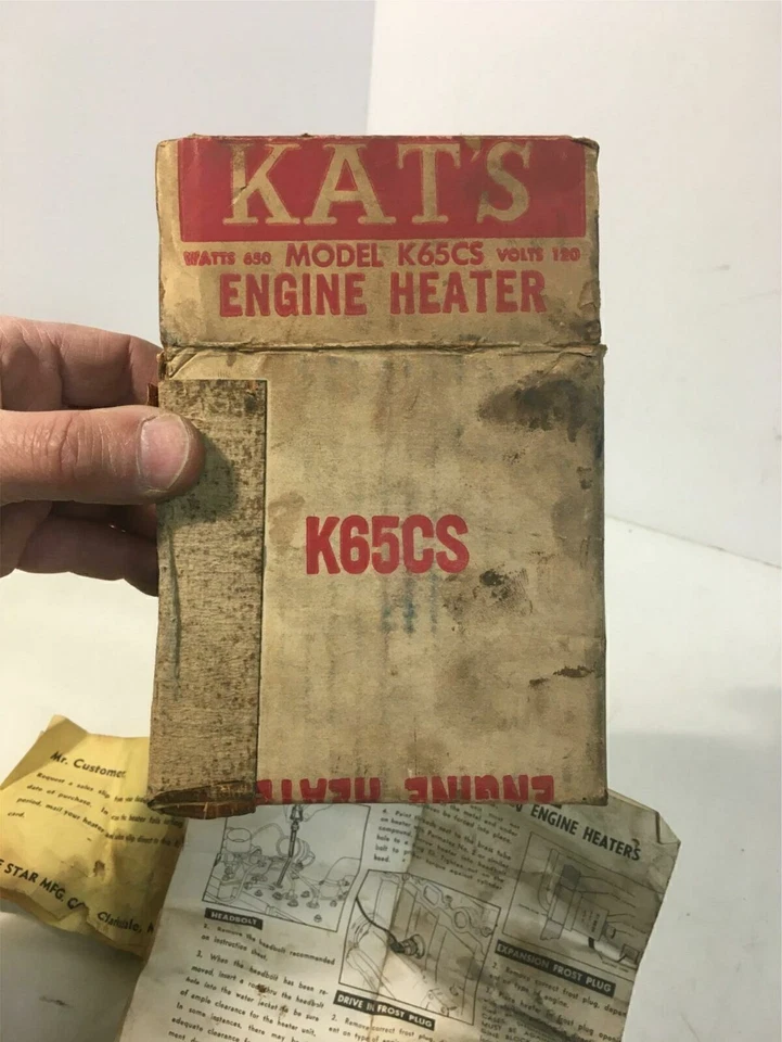 NOS 1950s 60s Kat Engine Heater - K65S-CS - C57 - Image 3 of 4