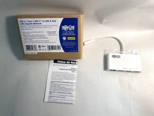 Tripp Lite 3-Port USB-C to USB-A Portable Hub with Gigabit Ethernet Hub Open Box