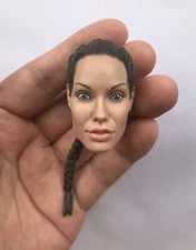 1/6 Angelina Jolie Lara Head Carving Sculpt Model Fit 12'' Figure