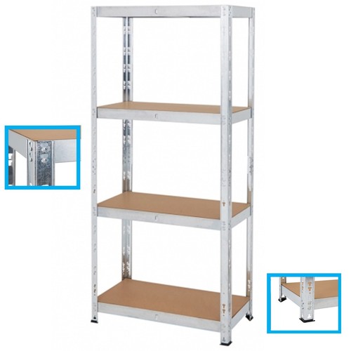 Unidad de acero de almacenamiento de estanterías de garaje de 4 niveles sin tornillos 150X75X30 CM MND - Imagen 11 de 11