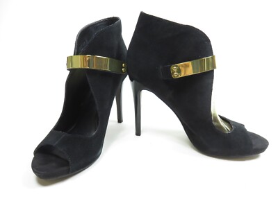 Fergalicious By Fergie Womens Remix Peep Toe Black Stiletto Heels AA1C2210