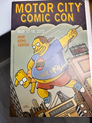 Mart Nodell signed The Simpsons 2002 Motor City Comic Con program Green Lantern