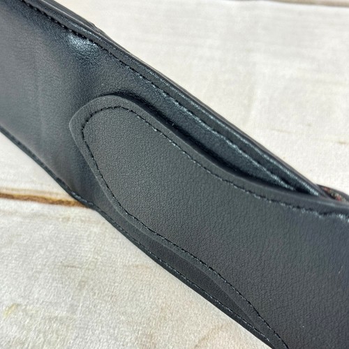 Walker & Williams LIC-12 Black Padded Strap with Traditional Tooling and Cross - Picture 15 of 19