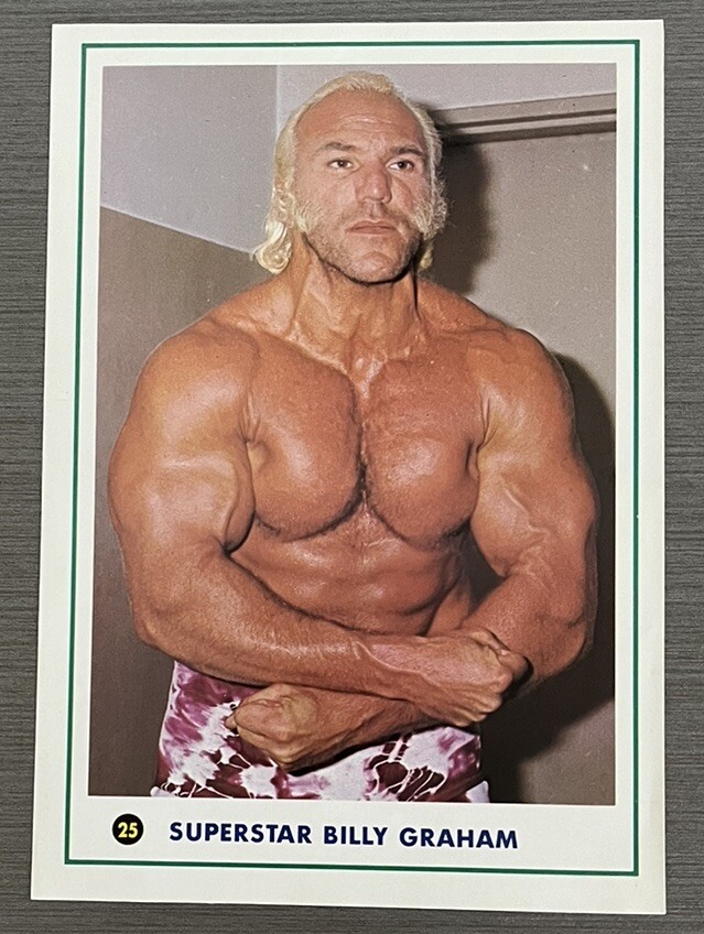 1975 Gong “Superstar” Billy Graham, Karl Gotch Japanese Wrestling Photo  Card #25