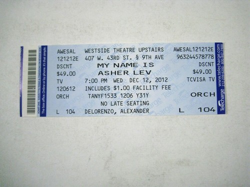 Mein Name ist Asher Lev Spielzettel 2012 Westside Theater Ticket Marke Nelson Bacon - Bild 8 von 9