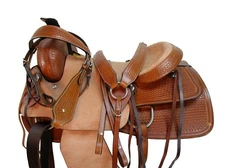 RODEO WESTERN SADDLE 16 17 HORSE RANCH ROPING ROPER TOOLED LEATHER TACK SET