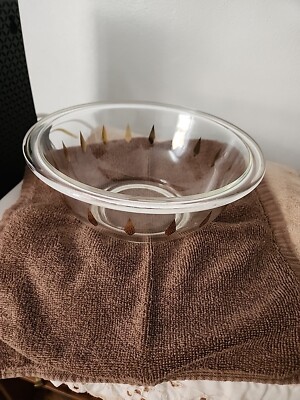 RARE Vintage Pyrex 323 Mixing Bowl Clear with Gold pattern 1 1/2 quart