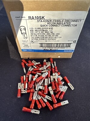 Lot Of 100 Thomas & Betts RA10SK  Quick Disconnect Terminal FNFP