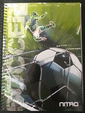 Soccer notebook, hard cover wirebound, 180 sheets, 6 subject, ruled 11 x 8"