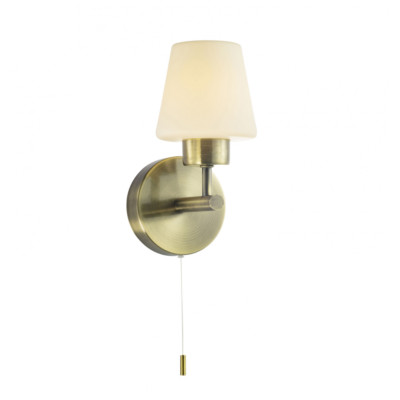 Moderne antike Messing und Opalglas IP44 bewertet Badezimmer Wand Leuchte...