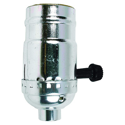 Turn Knob Lamp Socket, On/Off, Medium Base, 250-Watt, 250-Volt, Nickel ...