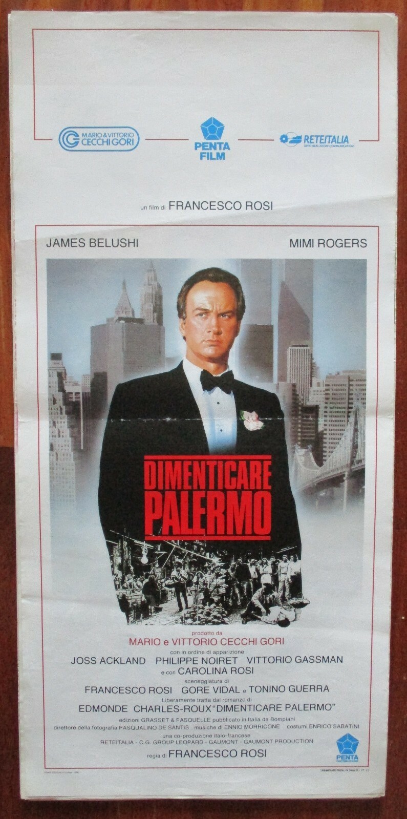 Locandina originale film Dimenticare Palermo (1990) - Regia di Francesco Rosi