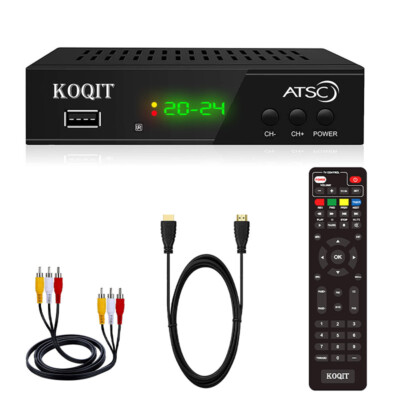 FREE ATSC DIGITAL CONVERTER BOX FOR TV WITH RECORDING TV TUNER QAM HD  MODULATOR