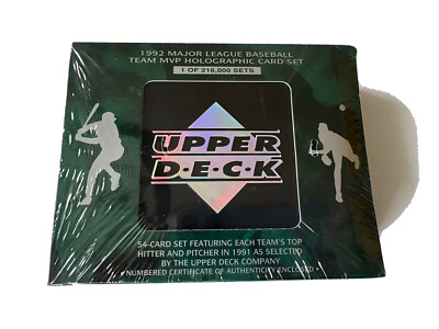 1992 upper deck baseball team mvp holographic card set Holograms Sets of the 1990s Numbered certificate of authenticity Upper Deck 1992 MLB Team