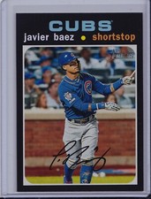 Javier Baez 2020 Topps Heritage Action Image Photo Base Variation Chicago Cubs