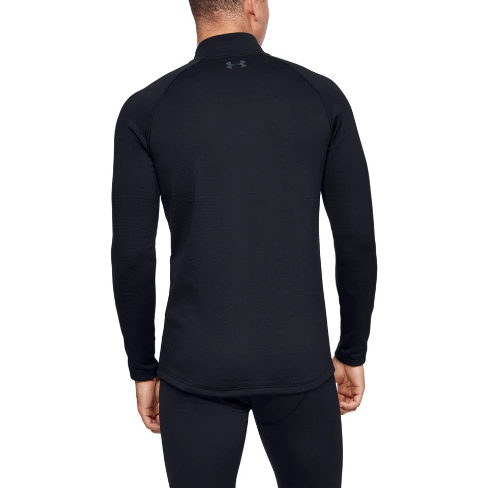 Under Armour 1343242 Men's UA ColdGear Base 4.0 1/4 Zip Baselayer Shirt, Black - Image 4 of 4