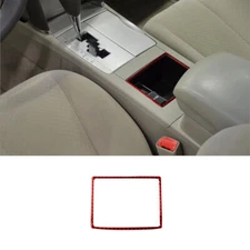 For Toyota Camry 2007-11 Red Carbon Fiber Central Storage Box Cover Trim Strip